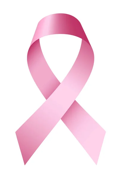 Ikona prsu rakovina stužkou, realistický styl — Stockový vektor