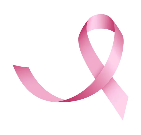 Curl ikona różową wstążką, realistyczny styl — Wektor stockowy