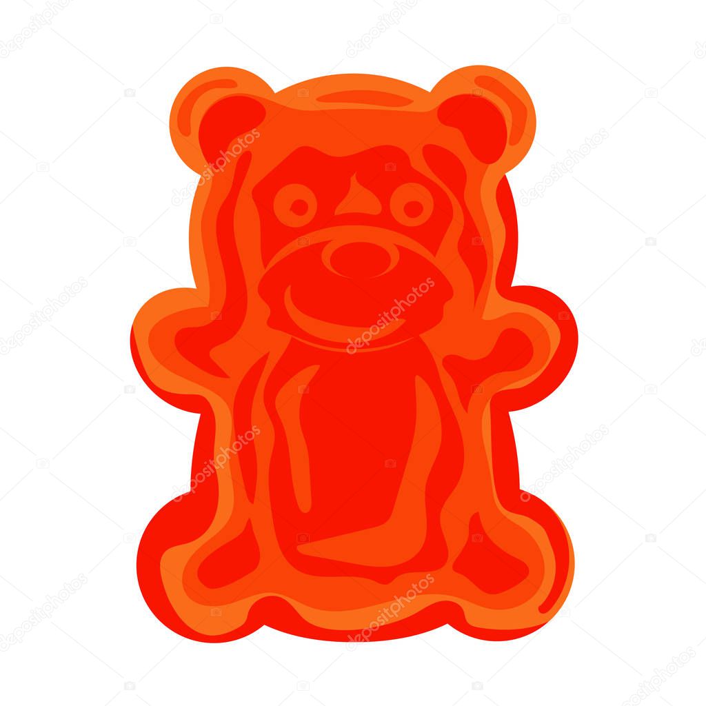 Jelly bear icon, cartoon style