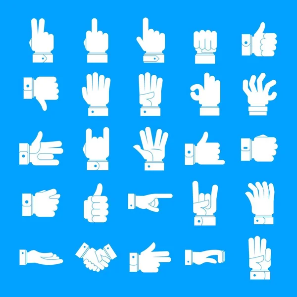 Gesture icons set, simple style — Stock Vector