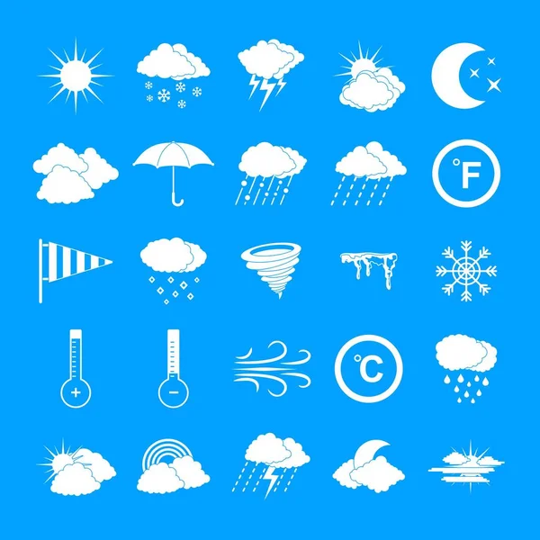 Weather icons set, simple style — Stock Vector