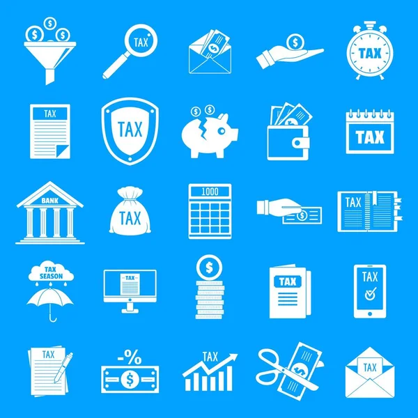 Belastingen iconen set, eenvoudige stijl — Stockvector