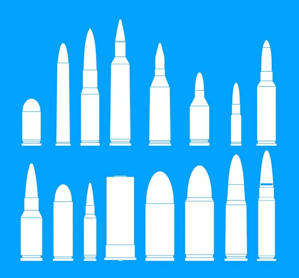 Mermi silah askeri Icons set, basit tarzı — Stok Vektör