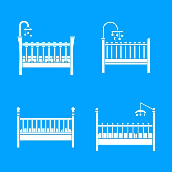 Kinderbett-Ikonen-Set, einfacher Stil — Stockvektor