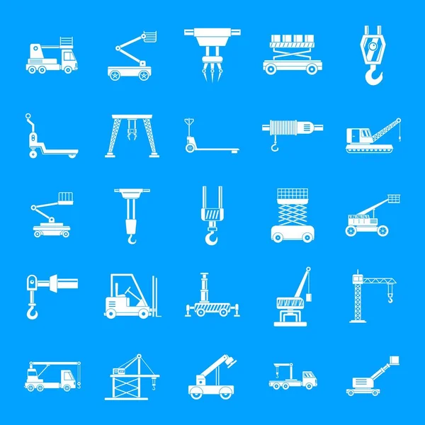 Icons Set für Hebemaschinen, einfacher Stil — Stockvektor