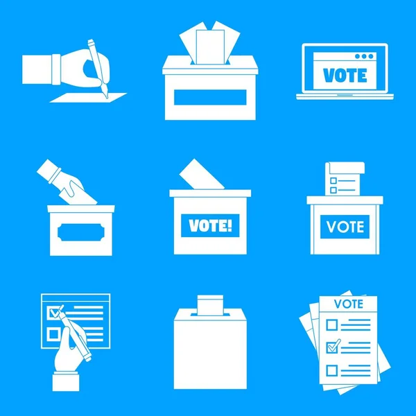 Votação na cédula conjunto de ícones de votação, estilo simples —  Vetores de Stock