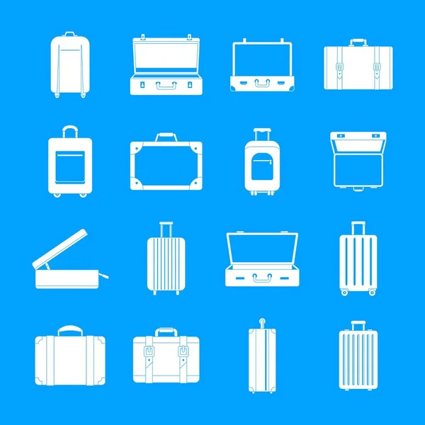 Suitcase travel luggage icons set, simple style — Stock Vector