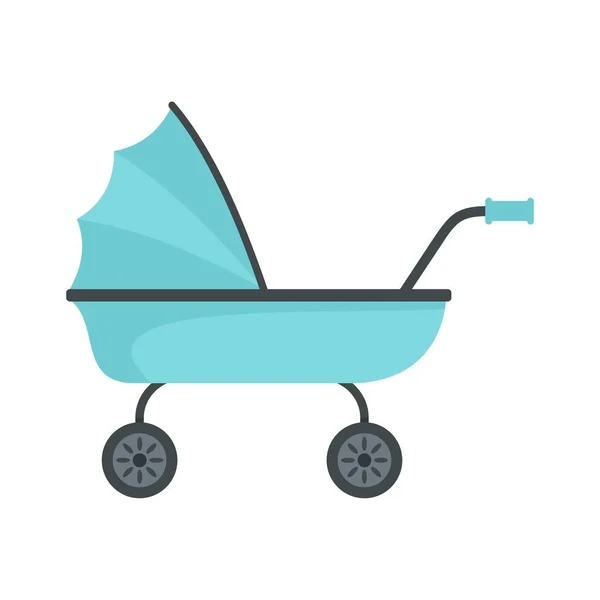 Ícone carrinho de bebê, estilo plano — Vetor de Stock