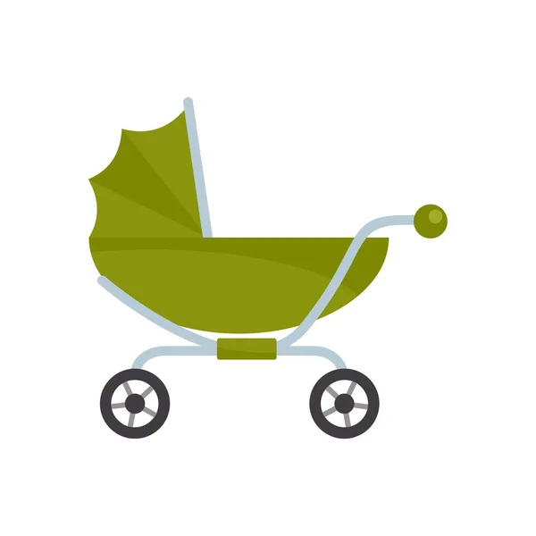 Icono clásico de cochecito de bebé, estilo plano — Archivo Imágenes Vectoriales