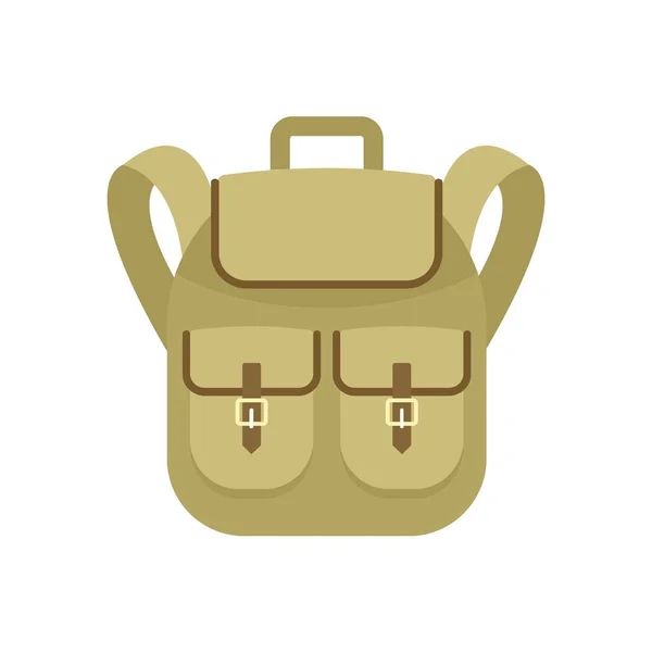 Icono de la mochila de viaje, estilo plano — Vector de stock