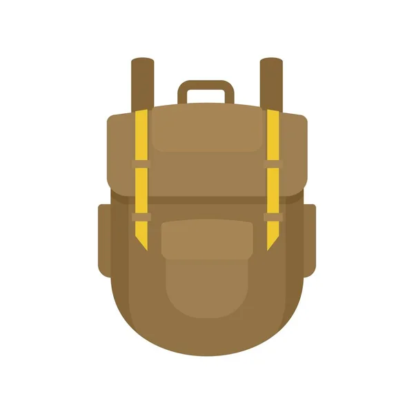 Досліджувати значок рюкзака, плоский стиль — стоковий вектор