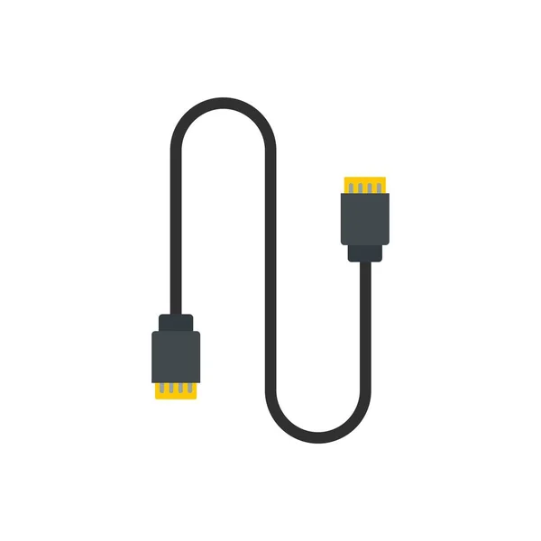 Laddning vape kabel ikon, platt stil — Stock vektor