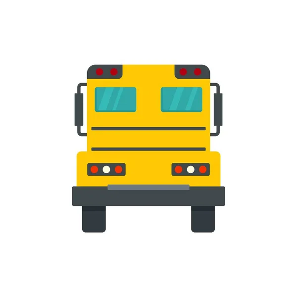 Icône de bus arrière de l'école, style plat — Image vectorielle