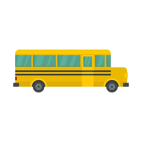 Lado Del Icono Del Autobús Escolar Ilustración Plana Del Lado — Archivo Imágenes Vectoriales