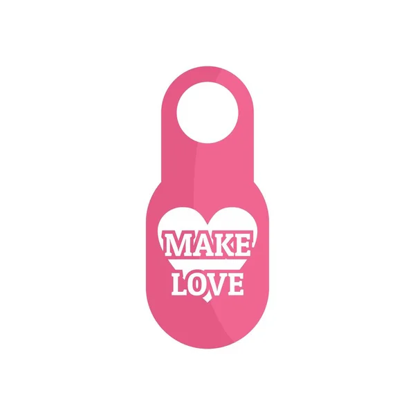 Make love door tag icon. Flat illustration of make love door tag vector icon for web design