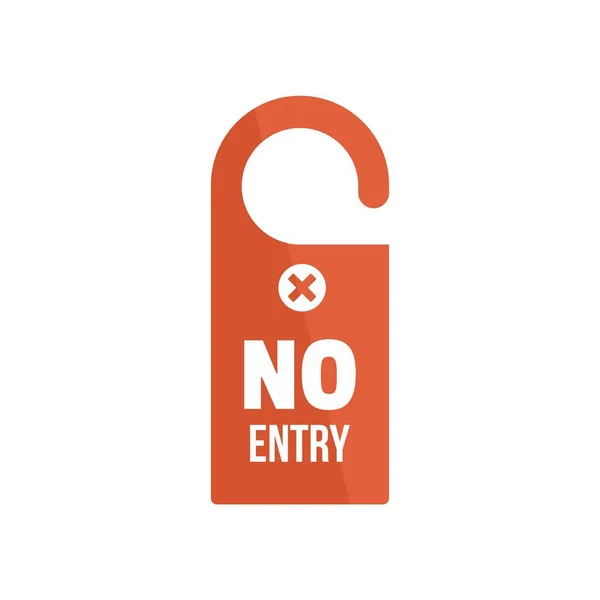 No entrance door hanger icon, flat style — стоковый вектор