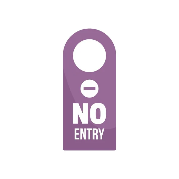 No entry room tag icon, flat style — Stock Vector