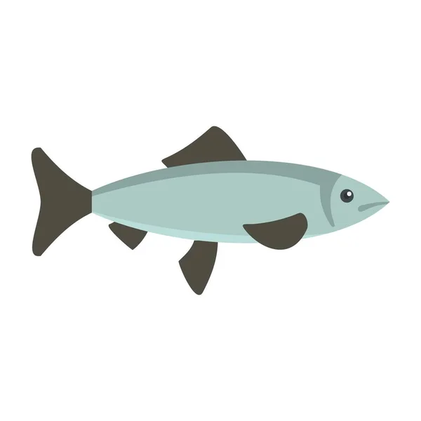 Pescado fresco del icono del mar, estilo plano — Archivo Imágenes Vectoriales