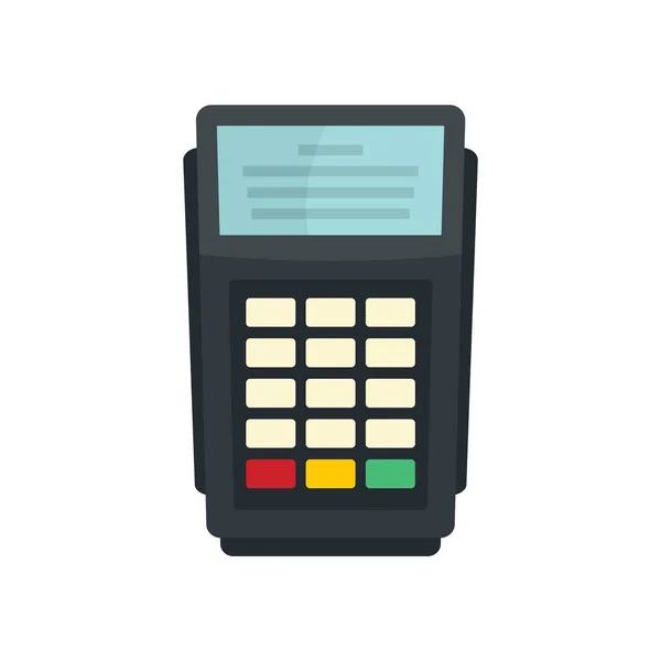 POS bank betaling terminal pictogram, vlakke stijl — Stockvector