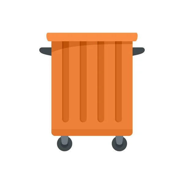 Icono de contenedor de basura comercial, estilo plano — Vector de stock