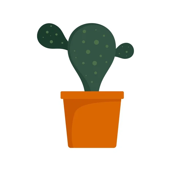 Natural cactus pot icon, flat style — Stock Vector