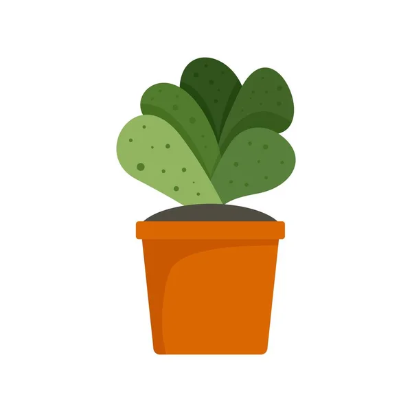 House cacti pot icon, flat style — Stock Vector