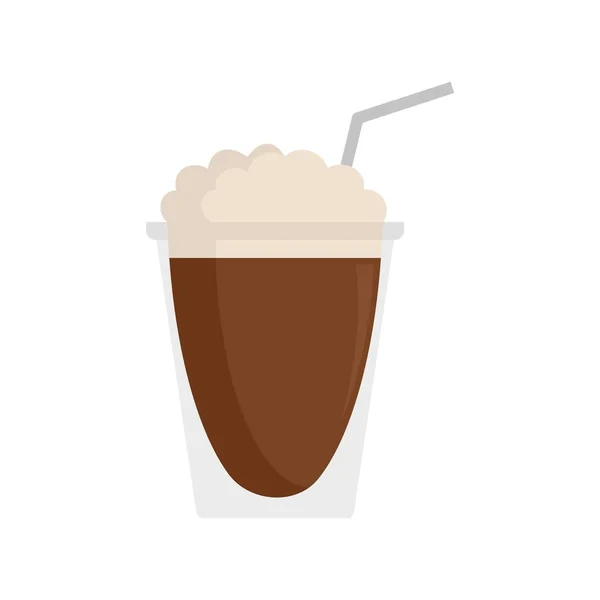 Latte plastový kelímek ikona, plochý — Stockový vektor