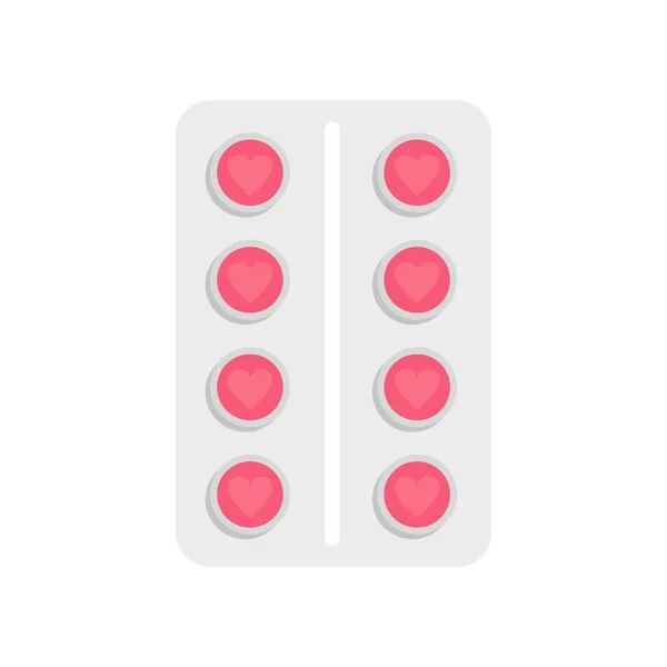 Anticonceptivo píldora paquete icono, estilo plano — Vector de stock