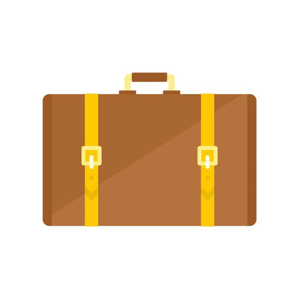 Retro suitcase icon, flat style — Stock Vector