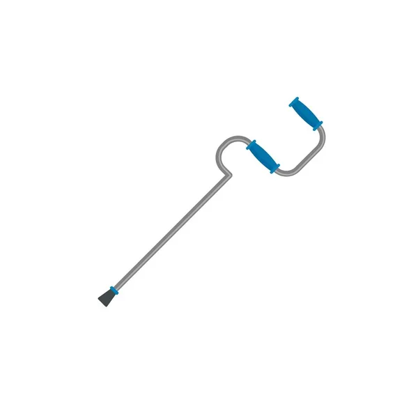 Metal walking stick icon, flat style — Stock Vector