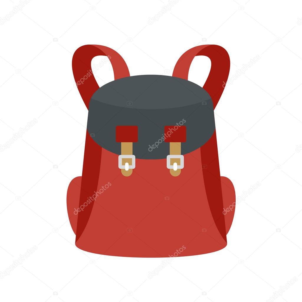 Universal backpack icon, flat style