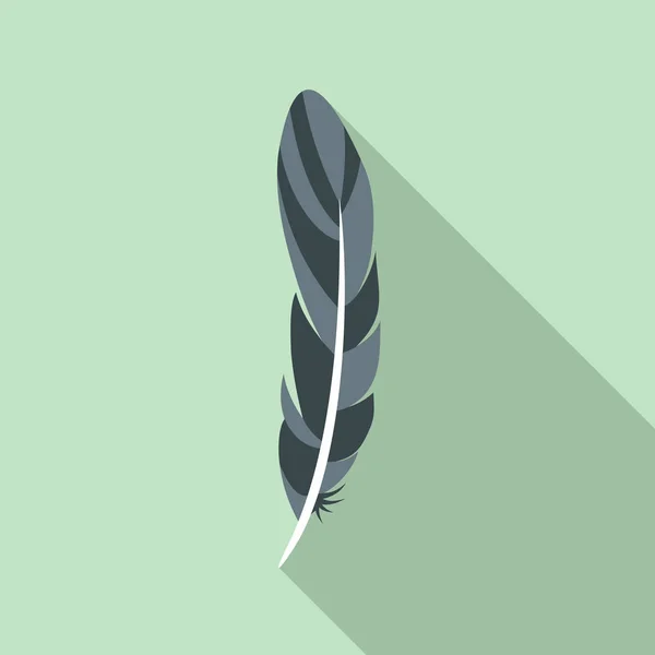 Rek feather icon, flat style — стоковый вектор