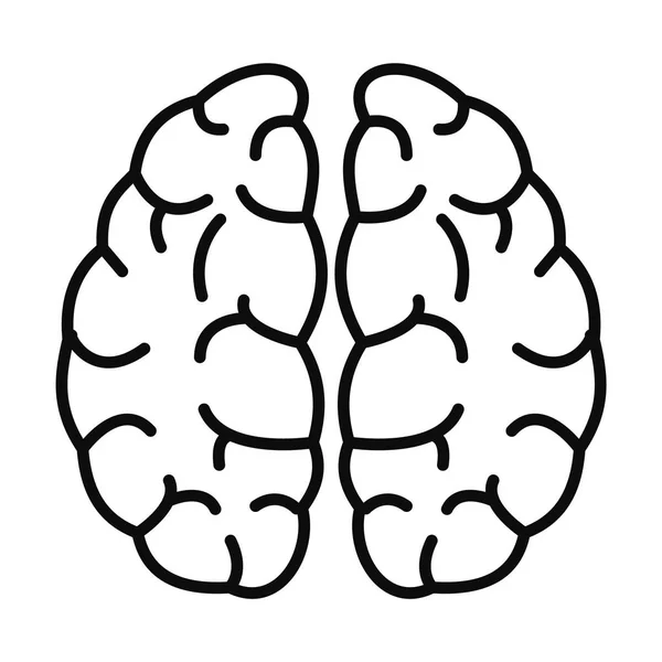 Hersenen neuronen pictogram, Kaderstijl — Stockvector
