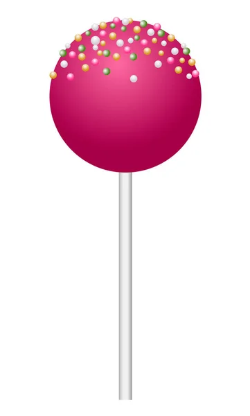 Pink lollipop icon, realistic style — Stock Vector