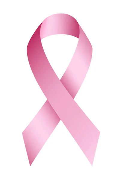 Růžová stuha rakoviny ikona, realistický styl — Stockový vektor