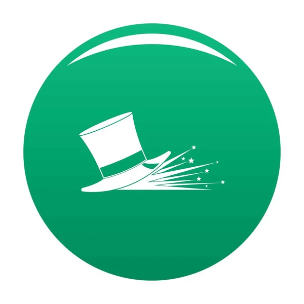 Chapéu mágico ícone vetor verde —  Vetores de Stock