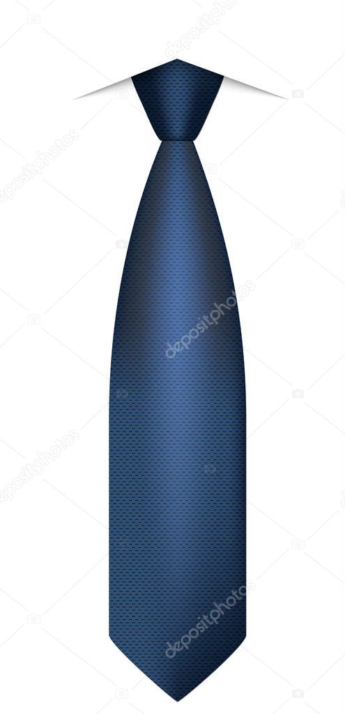 Blue necktie icon, realistic style