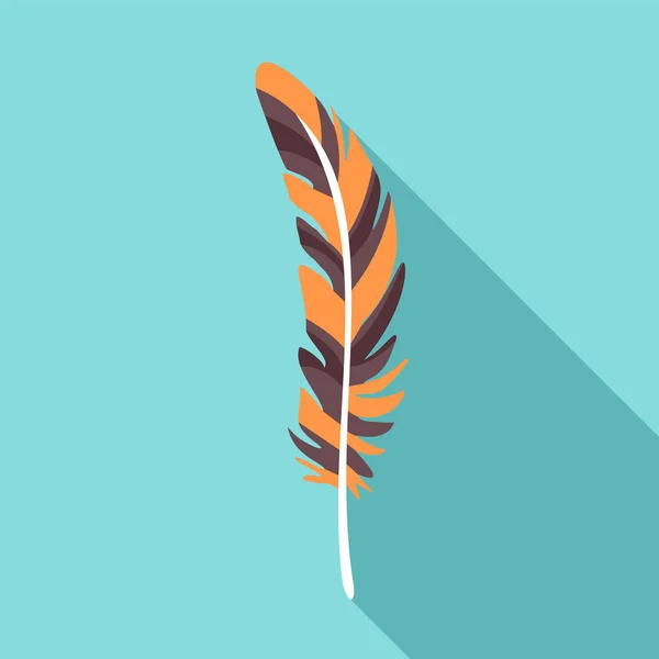 Plume feather icon, flat style — Stock Vector