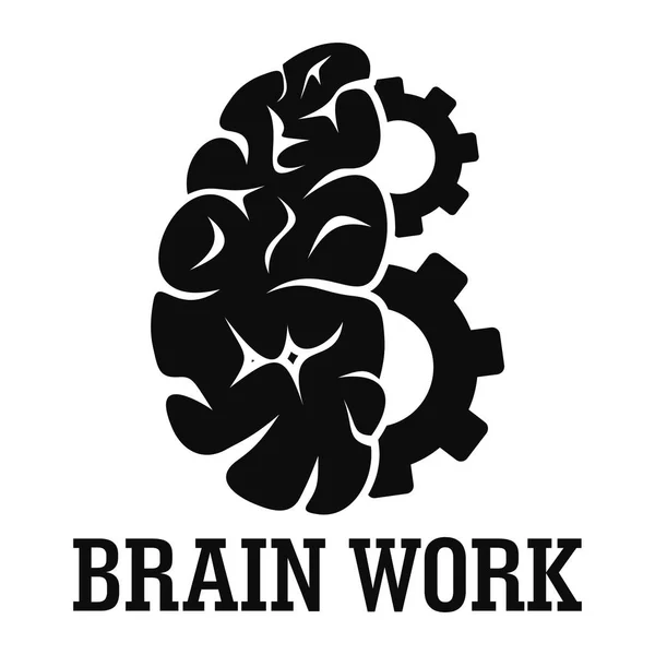 하드 두뇌 작업 로고, 간단한 스타일 — 스톡 벡터