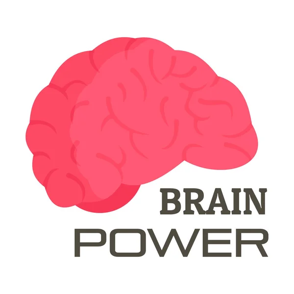 Brain Power Logo, flacher Stil — Stockvektor
