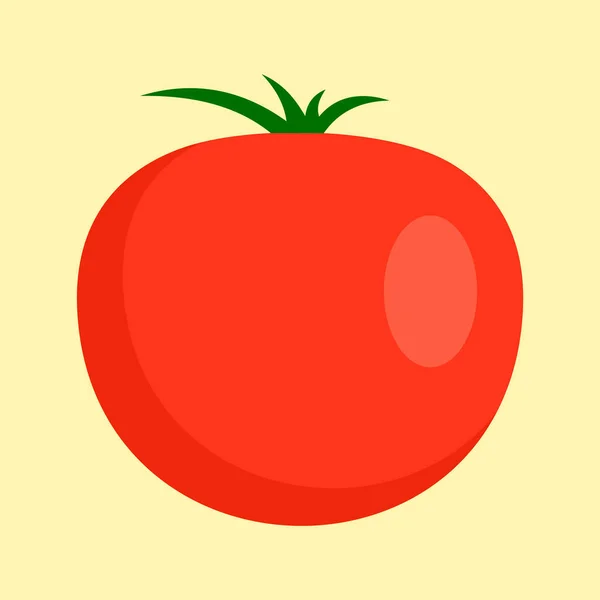 Red tomato icon, flat style — Stock Vector