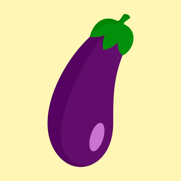 Icône aubergine, style plat — Image vectorielle