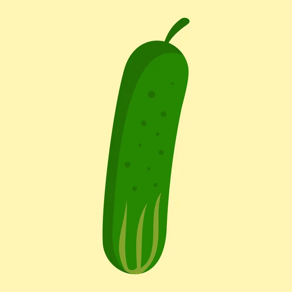 Icono de pepino, estilo plano — Vector de stock