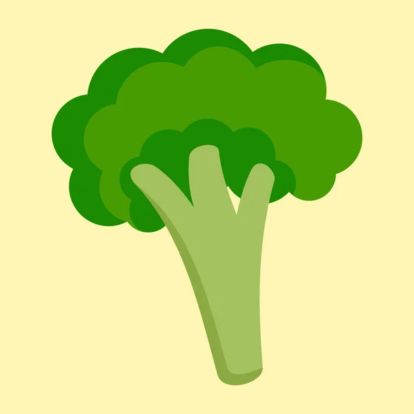 Brokkoli-Ikone, flacher Stil — Stockvektor