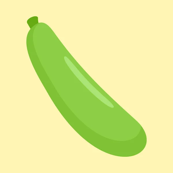 Courgette pictogram, vlakke stijl — Stockvector