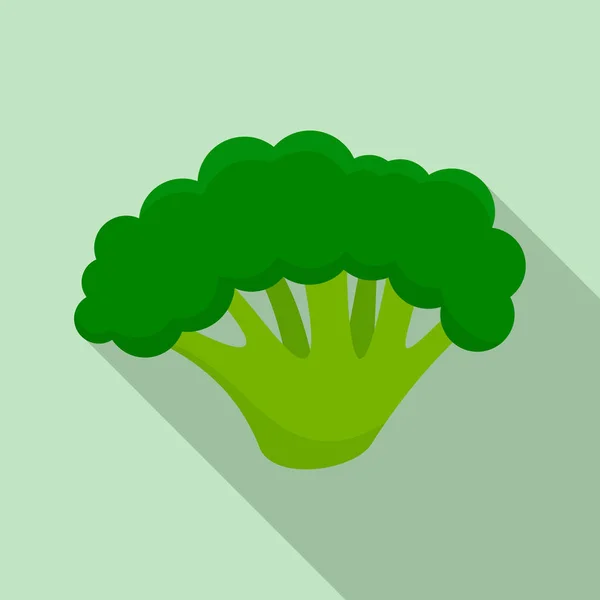 Fresh broccoli icon, flat style — Stock Vector