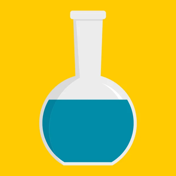 Chemistry flask icon, flat style — Stock Vector