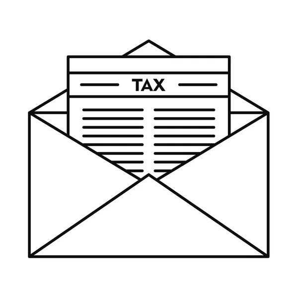 Icono de correo fiscal, estilo de esquema — Archivo Imágenes Vectoriales