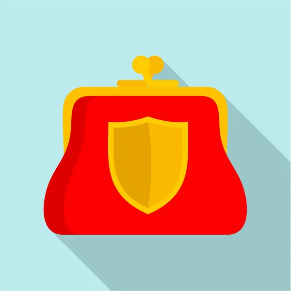 Secure purse icon, flat style — Stock Vector