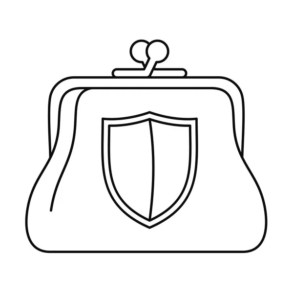 Icono de monedero seguro, estilo de esquema — Archivo Imágenes Vectoriales
